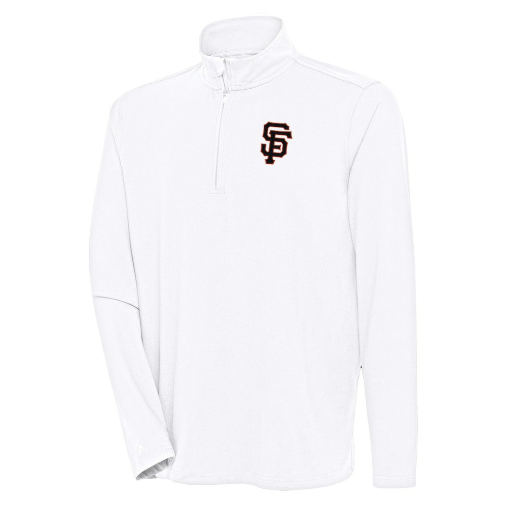 San Francisco Giants Antigua Hunk Quarter-Zip Pullover Top - White