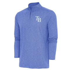 Tampa Bay Rays Antigua Hunk Quarter-Zip Pullover Top - Heather Royal
