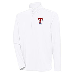 Texas Rangers Antigua Hunk Quarter-Zip Pullover Top - White