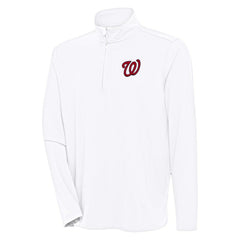 Washington Nationals Antigua Hunk Quarter-Zip Pullover Top - White