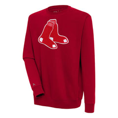 Boston Red Sox Antigua Victory Crewneck Chenille Pullover Sweatshirt - Red