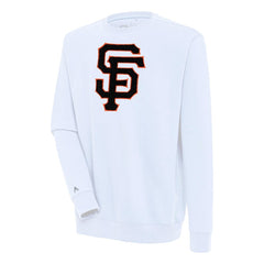 San Francisco Giants Antigua Victory Crewneck Chenille Pullover Sweatshirt - White