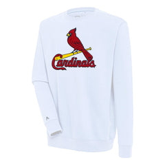 St. Louis Cardinals Antigua Victory Crewneck Chenille Pullover Sweatshirt - White