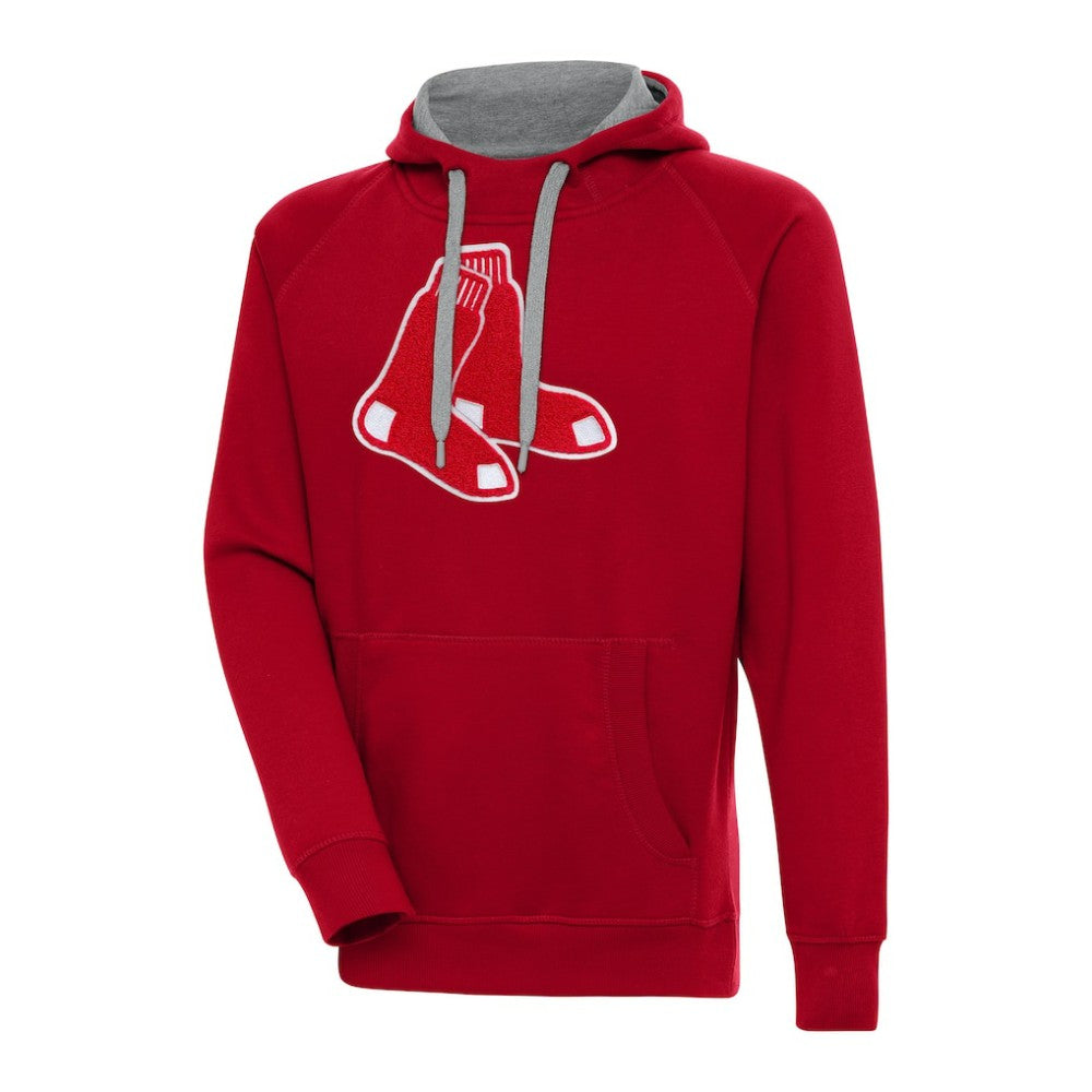 Boston Red Sox Antigua Victory Chenille Pullover Hoodie - Red