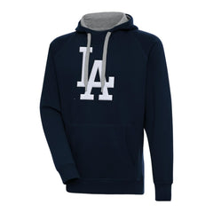 Los Angeles Dodgers Antigua Victory Chenille Pullover Hoodie - Navy