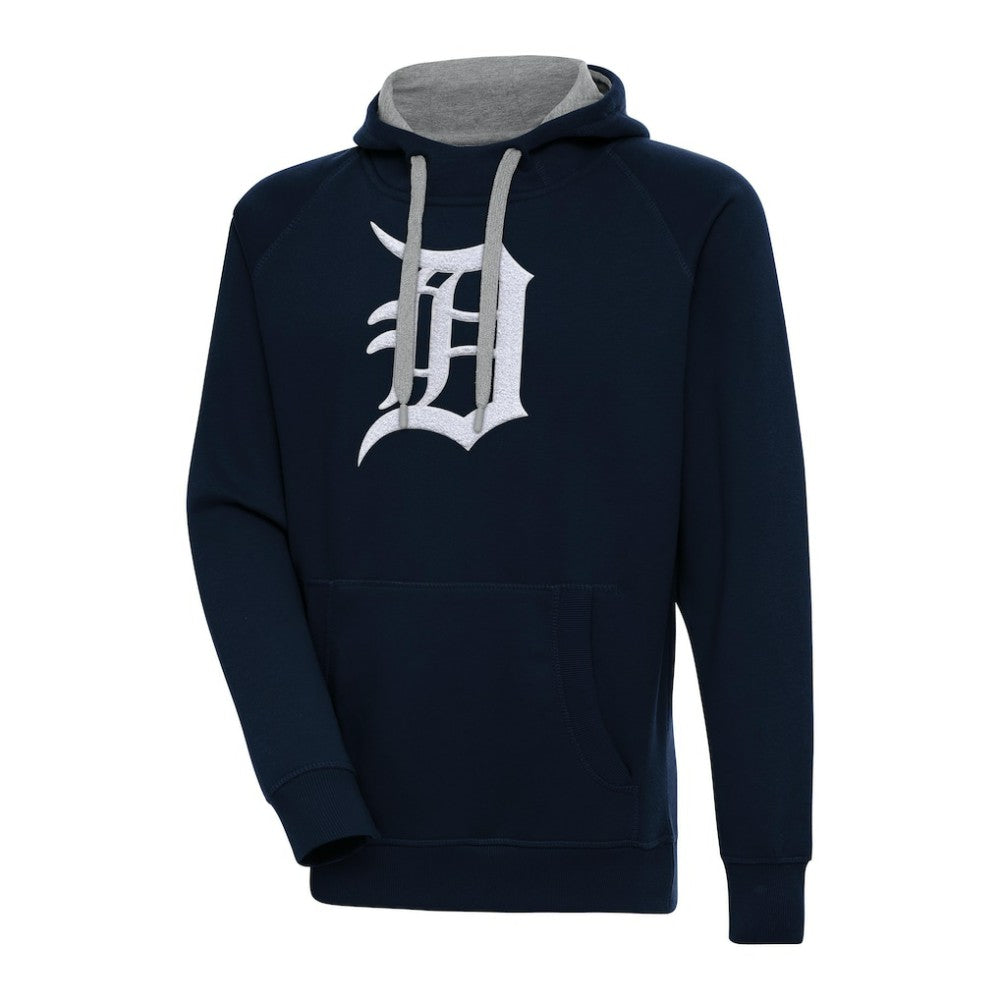 Detroit Tigers Antigua Victory Chenille Pullover Hoodie - Navy