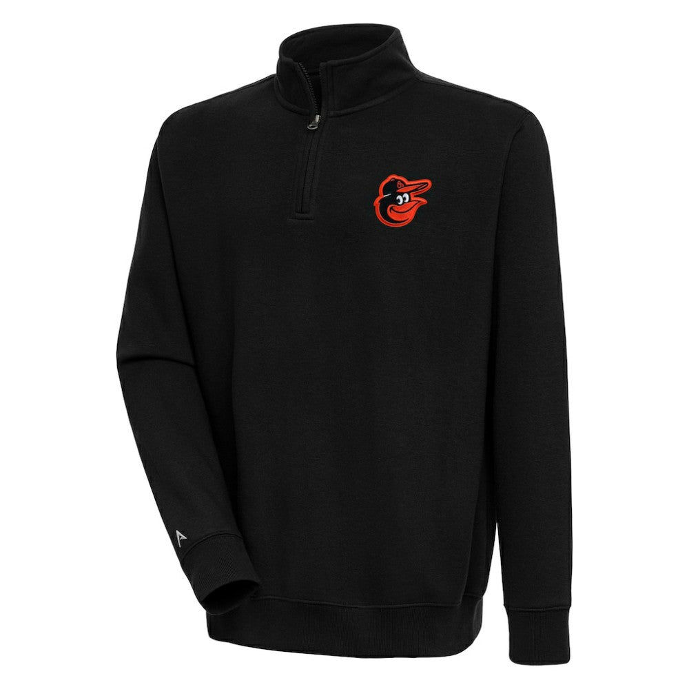 Baltimore Orioles Antigua Victory Quarter-Zip Pullover Top - Black