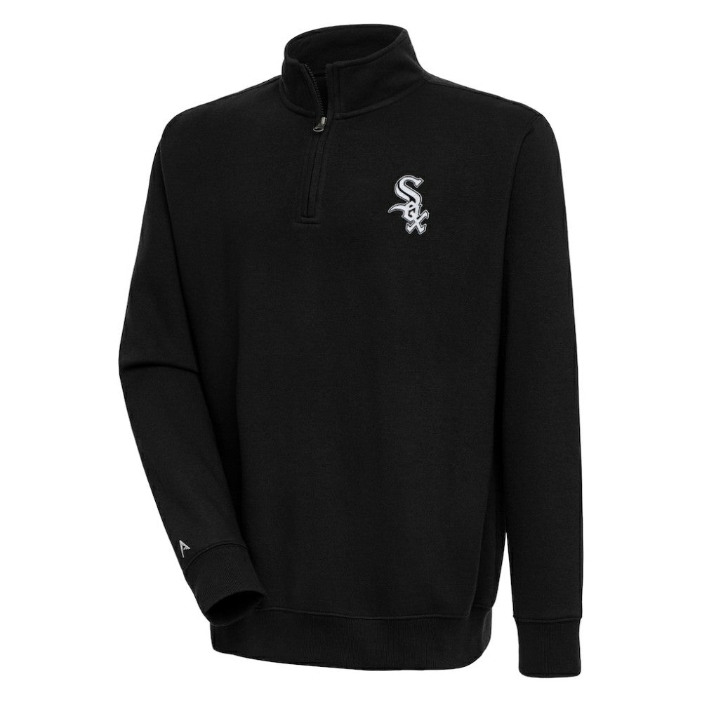 Chicago White Sox Antigua Victory Quarter-Zip Pullover Top - Black