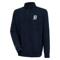 Detroit Tigers Antigua Victory Quarter-Zip Pullover Top - Navy