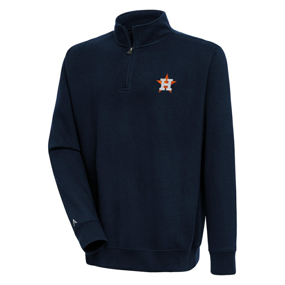 Houston Astros Antigua Victory Quarter-Zip Pullover Top - Navy