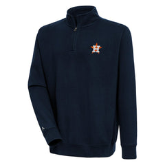 Houston Astros Antigua Victory Quarter-Zip Pullover Top - Navy