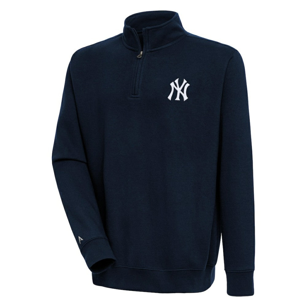 New York Yankees Antigua Victory Quarter-Zip Pullover Top - Navy