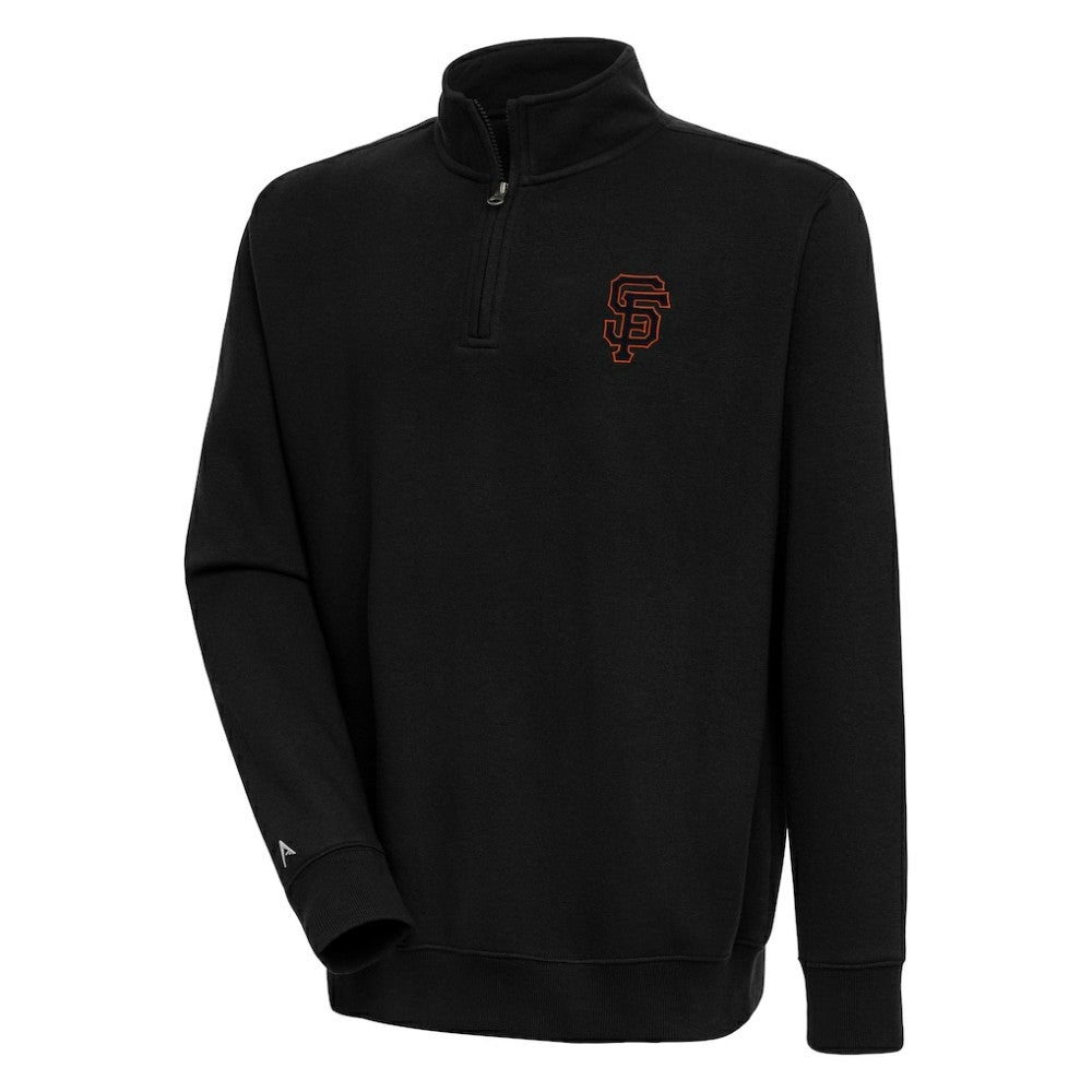 San Francisco Giants Antigua Victory Quarter-Zip Pullover Top - Black