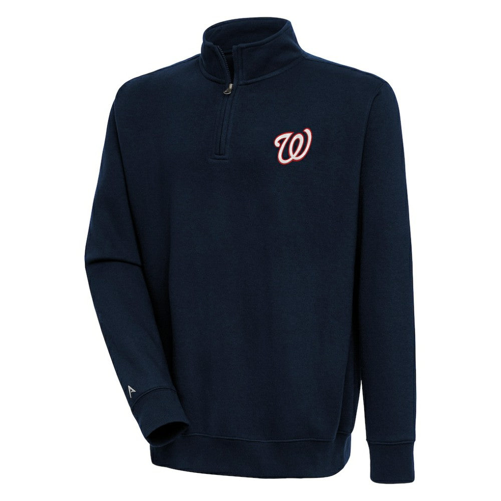 Washington Nationals Antigua Victory Quarter-Zip Pullover Top - Navy