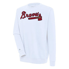 Atlanta Braves Antigua Victory Pullover Sweatshirt - White