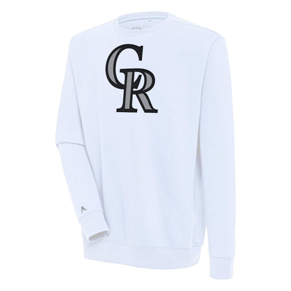 Colorado Rockies Antigua Victory Pullover Sweatshirt - White