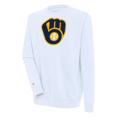 Milwaukee Brewers Antigua Victory Pullover Sweatshirt - White