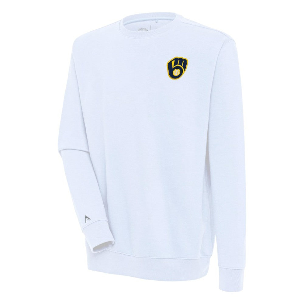 Milwaukee Brewers Antigua Victory Pullover Sweatshirt - White
