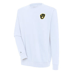 Milwaukee Brewers Antigua Victory Pullover Sweatshirt - White