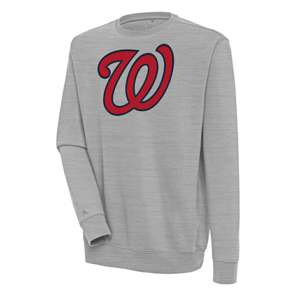 Washington Nationals Antigua Victory Pullover Sweatshirt - Heather Gray