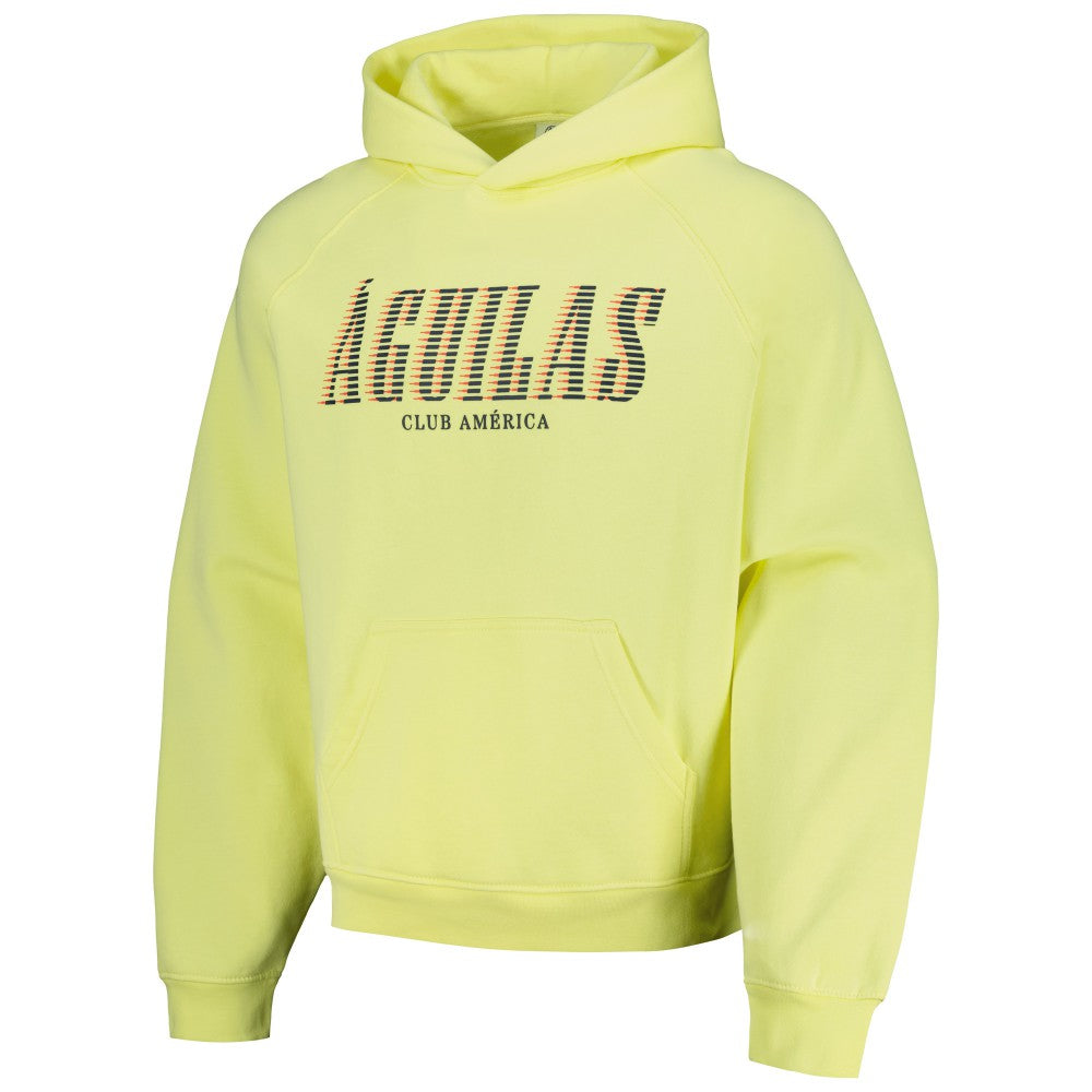 Club America Team Oversized Raglan Pullover Hoodie - Yellow cheap