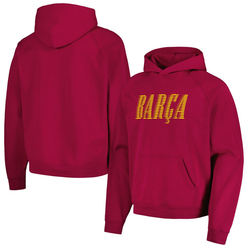 Barcelona Team Oversized Raglan Pullover Hoodie - Red discount