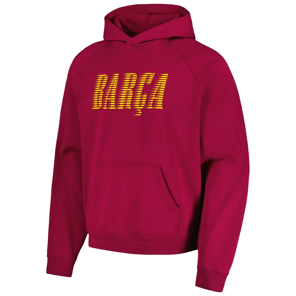 Barcelona Team Oversized Raglan Pullover Hoodie - Red discount