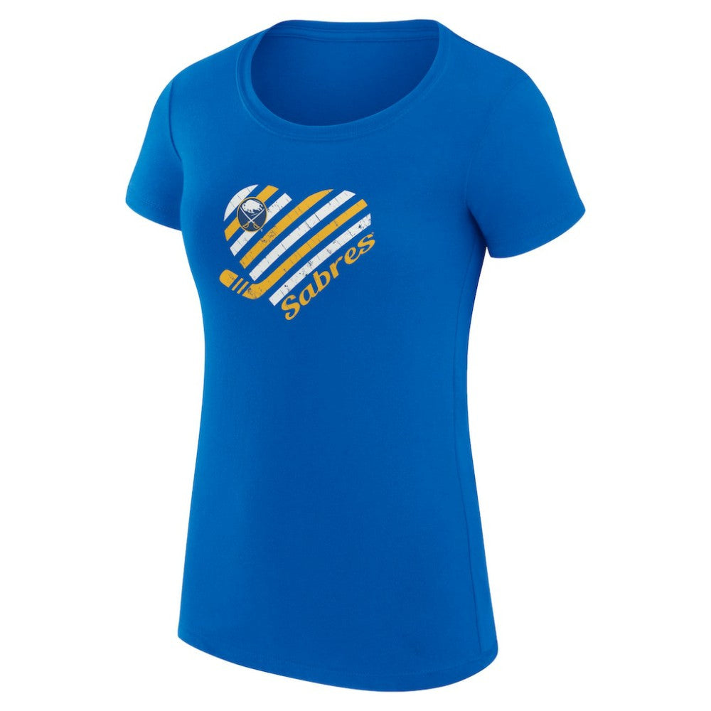 Buffalo Sabres G-III 4Her by Carl Banks Women's Super-Slim Fit Lightweight Heart T-Shirt Royal