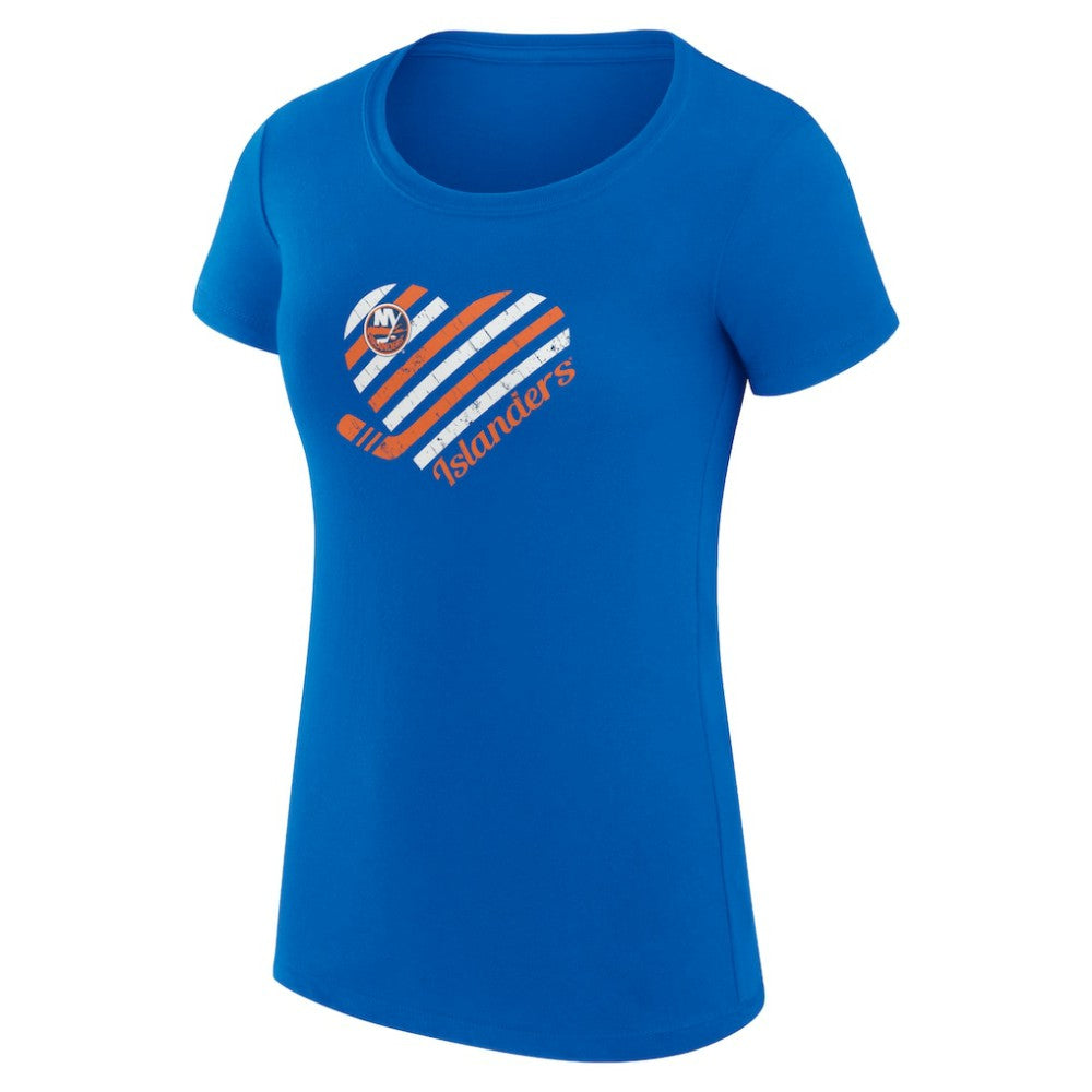 New York Islanders G-III 4Her by Carl Banks Women's Super-Slim Fit Lightweight Heart T-Shirt Royal