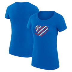 New York Rangers G-III 4Her by Carl Banks Women's Super-Slim Fit Lightweight Heart T-Shirt Royal