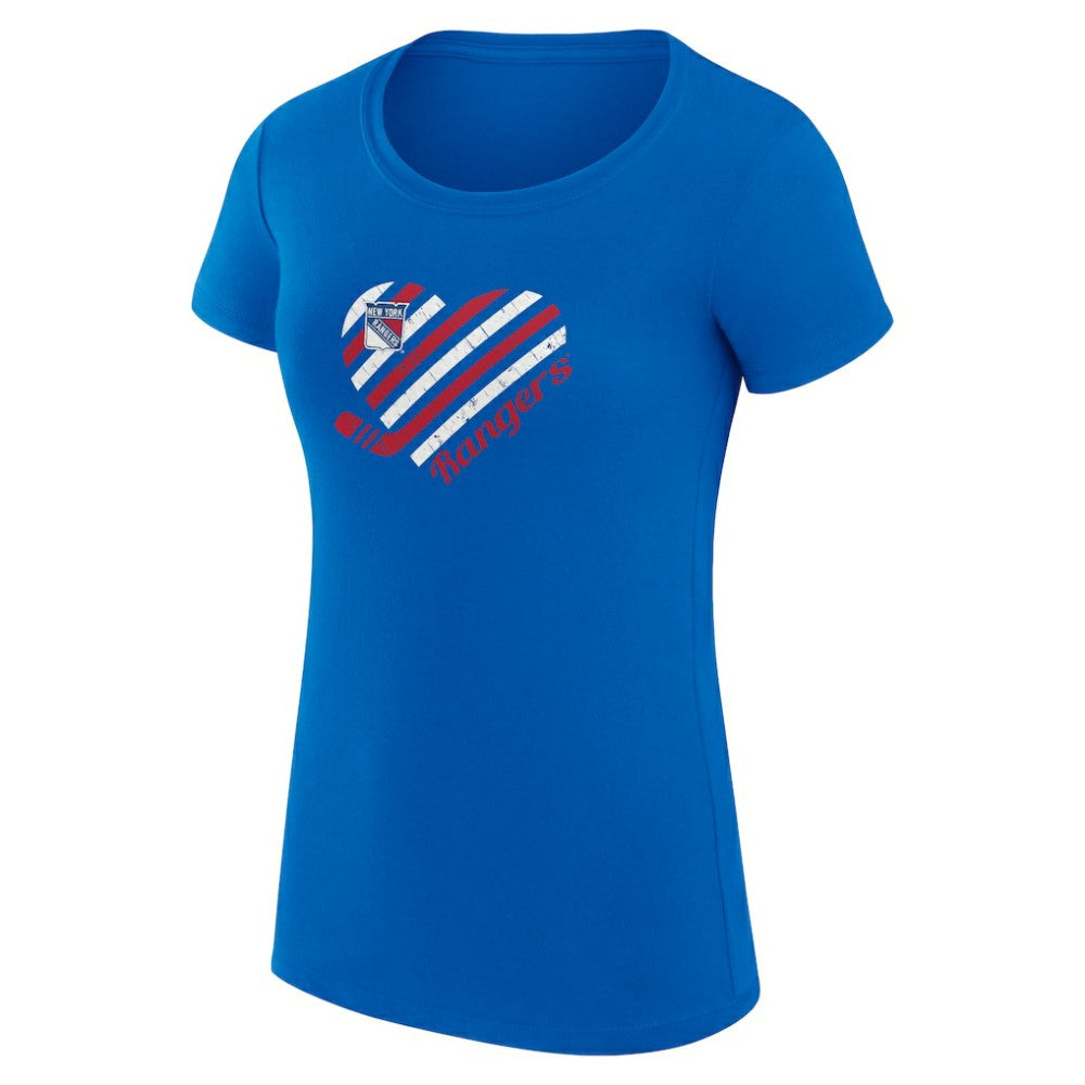 New York Rangers G-III 4Her by Carl Banks Women's Super-Slim Fit Lightweight Heart T-Shirt Royal