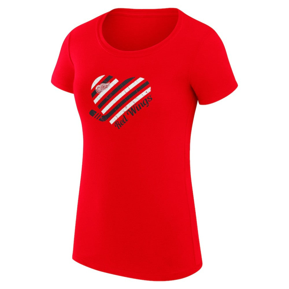 Detroit Red Wings G-III 4Her by Carl Banks Women's Super-Slim Fit Lightweight Heart T-Shirt Red