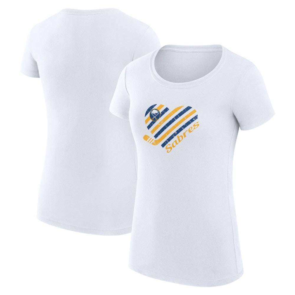 Buffalo Sabres G-III 4Her by Carl Banks Women's Super-Slim Fit Lightweight Heart T-Shirt White