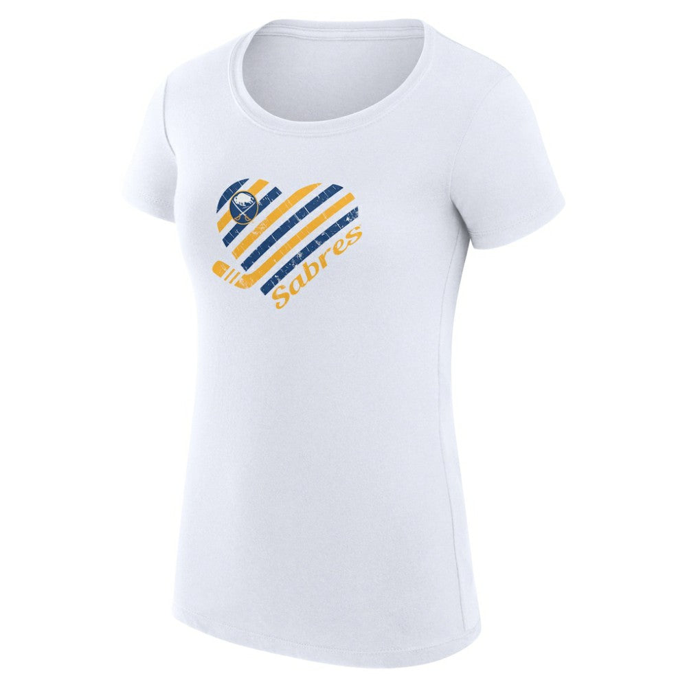 Buffalo Sabres G-III 4Her by Carl Banks Women's Super-Slim Fit Lightweight Heart T-Shirt White