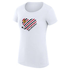 Chicago Blackhawks G-III 4Her by Carl Banks Women's Super-Slim Fit Lightweight Heart T-Shirt White