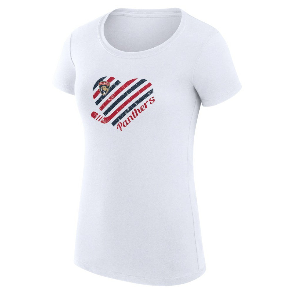 Florida Panthers G-III 4Her by Carl Banks Women's Super-Slim Fit Lightweight Heart T-Shirt White