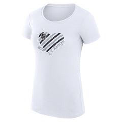 Los Angeles Kings G-III 4Her by Carl Banks Women's Super-Slim Fit Lightweight Heart T-Shirt White