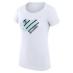 Seattle Kraken G-III 4Her by Carl Banks Women's Super-Slim Fit Lightweight Heart T-Shirt White