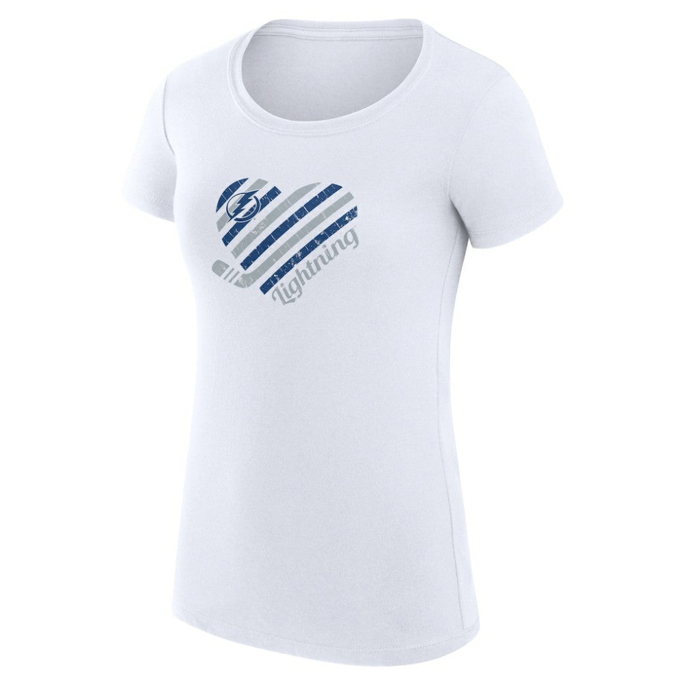 Tampa Bay Lightning G-III 4Her by Carl Banks Women's Super-Slim Fit Lightweight Heart T-Shirt White