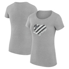 Los Angeles Kings G-III 4Her by Carl Banks Women's Super-Slim Fit Lightweight Heart T-Shirt Heather Gray