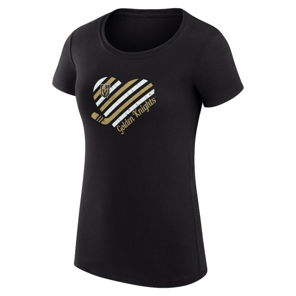 Vegas Golden Knights G-III 4Her by Carl Banks Women's Super-Slim Fit Lightweight Heart T-Shirt Black