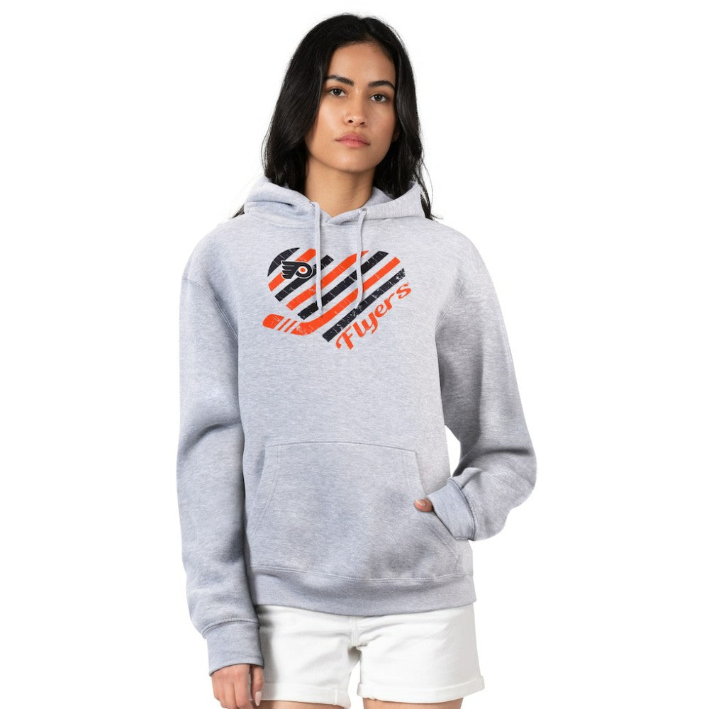 Philadelphia Flyers G-III 4Her by Carl Banks Women's Heart Pullover Hoodie Heather Gray
