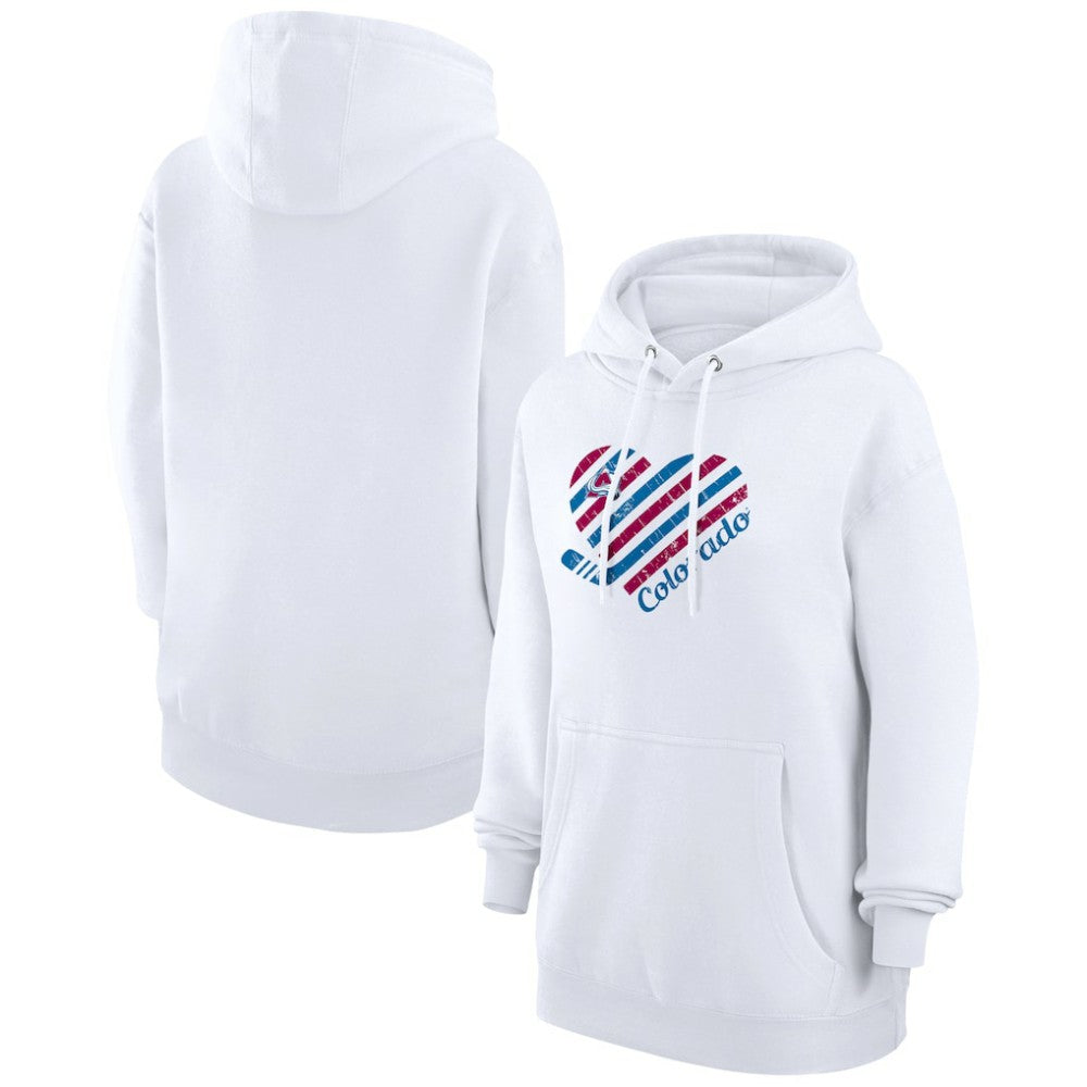 Colorado Avalanche G-III 4Her by Carl Banks Women's Heart Pullover Hoodie White