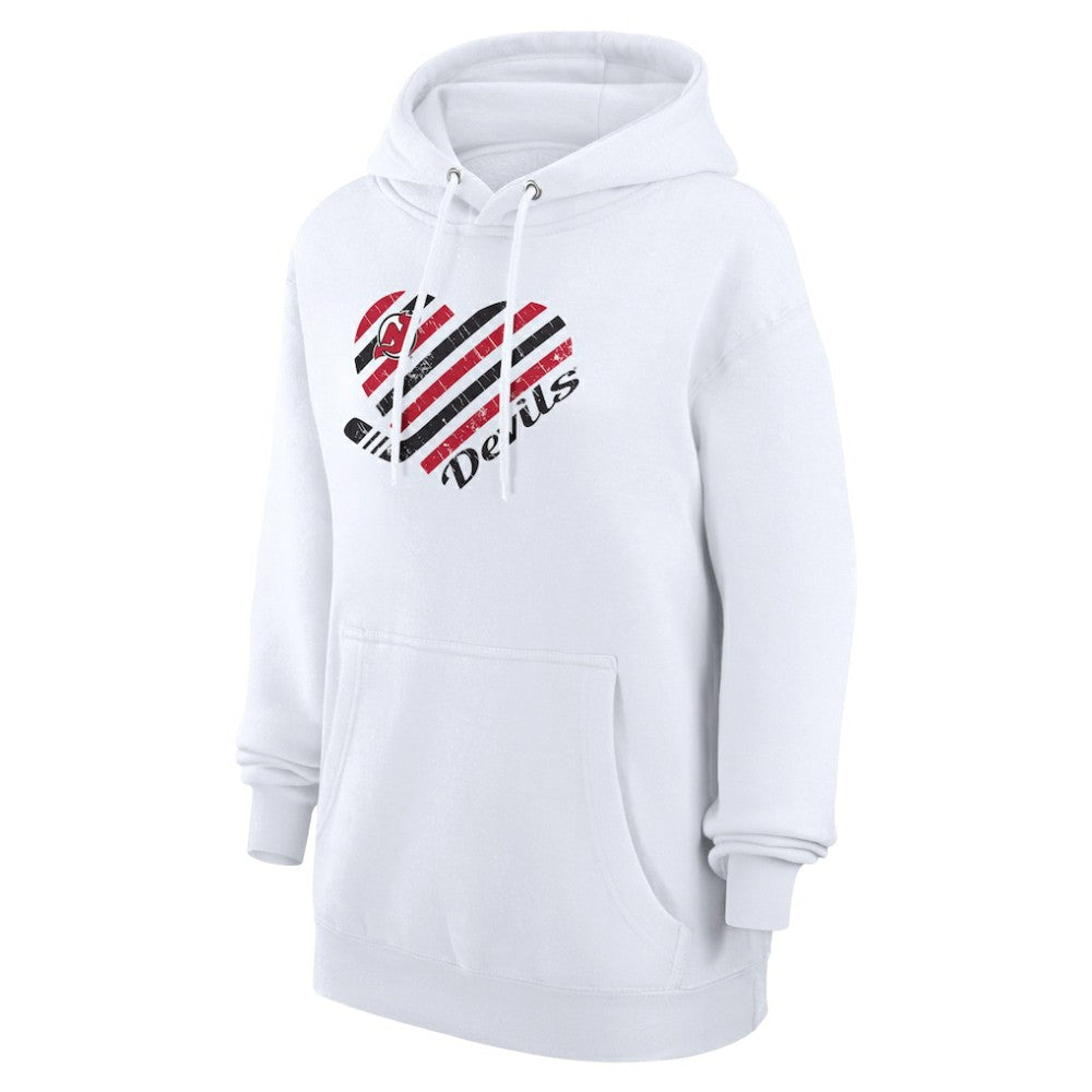 New Jersey Devils G-III 4Her by Carl Banks Women's Heart Pullover Hoodie White