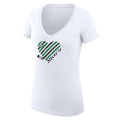 Dallas Stars G-III 4Her by Carl Banks Women's Super-Slim Fit Lightweight Heart V-Neck T-Shirt White