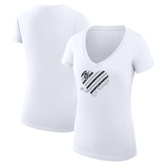 Los Angeles Kings G-III 4Her by Carl Banks Women's Super-Slim Fit Lightweight Heart V-Neck T-Shirt White