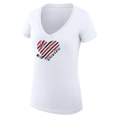 New Jersey Devils G-III 4Her by Carl Banks Women's Super-Slim Fit Lightweight Heart V-Neck T-Shirt White
