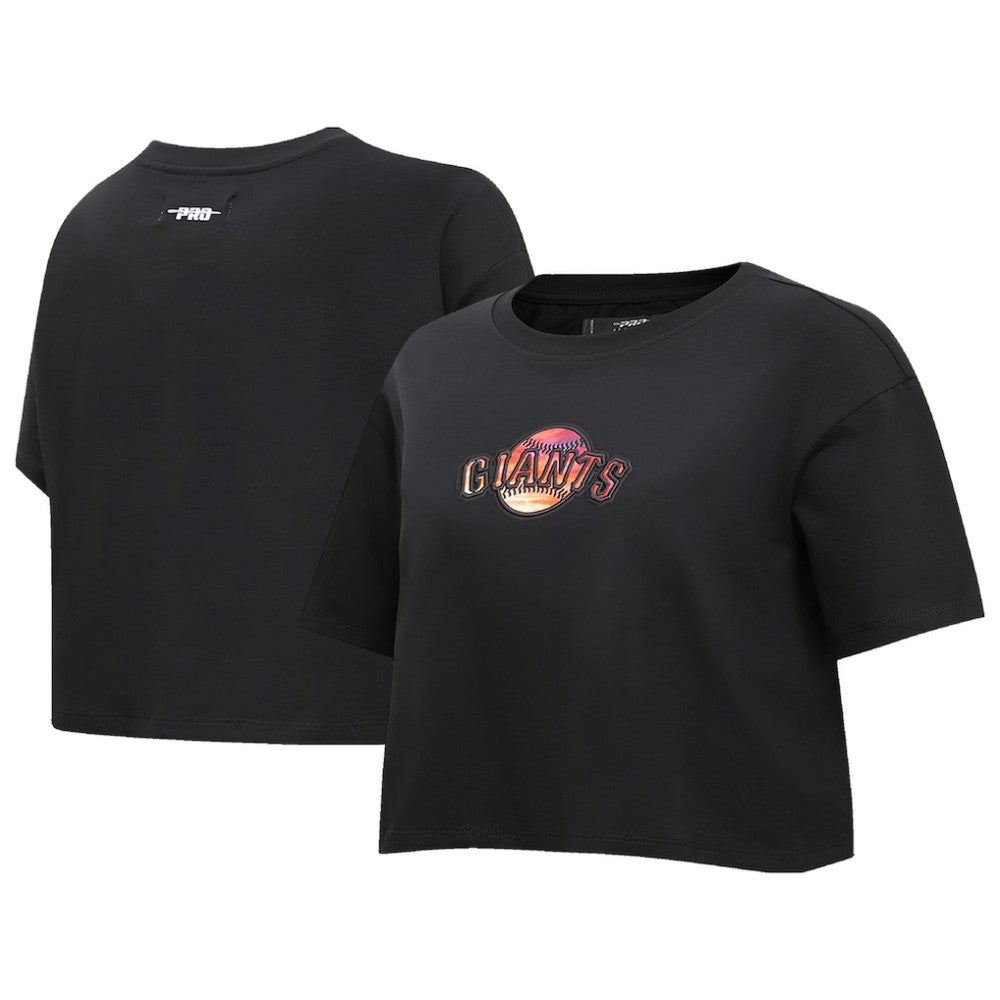 San Francisco Giants Pro Standard Women's Painted Sky Boxy Cropped T-Shirt - Black
