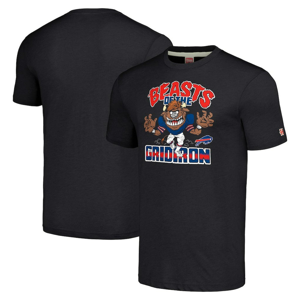 Buffalo Bills Homage Unisex Monsters of the Gridiron Halloween Tri-Blend T-Shirt - Charcoal outlet