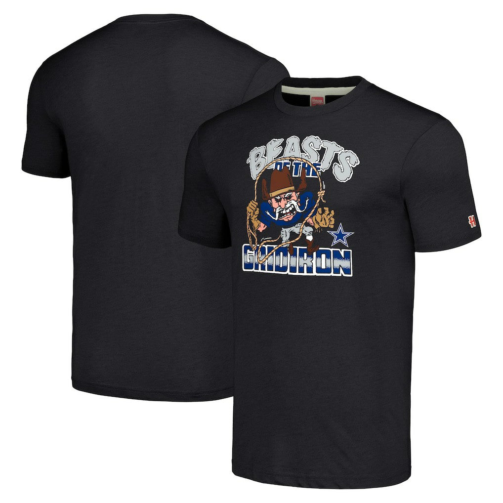 Dallas Cowboys Homage Unisex Monsters of the Gridiron Halloween Tri-Blend T-Shirt - Charcoal cheap